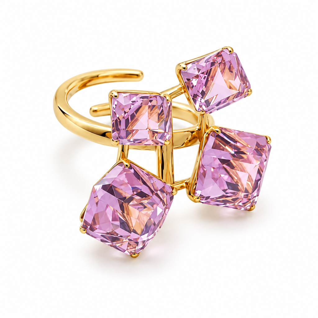 Quartet Crystal Ring – Pink