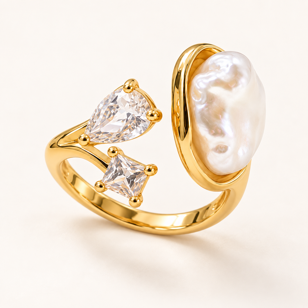 Luna Pearl & Crystal Ring