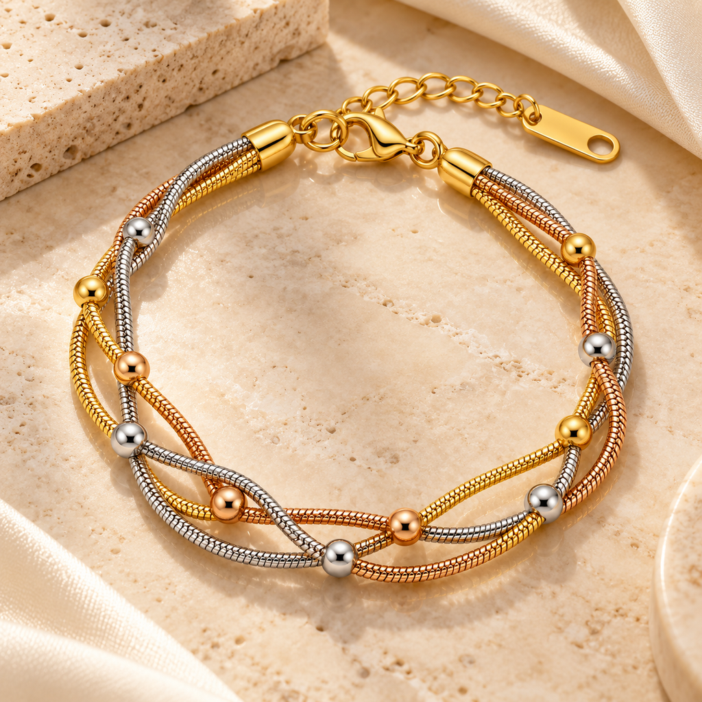 Duet Two-Tone Beaded Bracelet